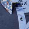 EIGHT X NAVY POLO SHIRT WITH FLORAL COLLAR - Imagen 3