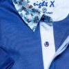 EIGHT X BLUE POLO SHIRT WITH ABSTRACT COLLAR - Imagen 3