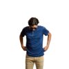 EIGHT X NAVY POLO SHIRT WITH FLORAL COLLAR
