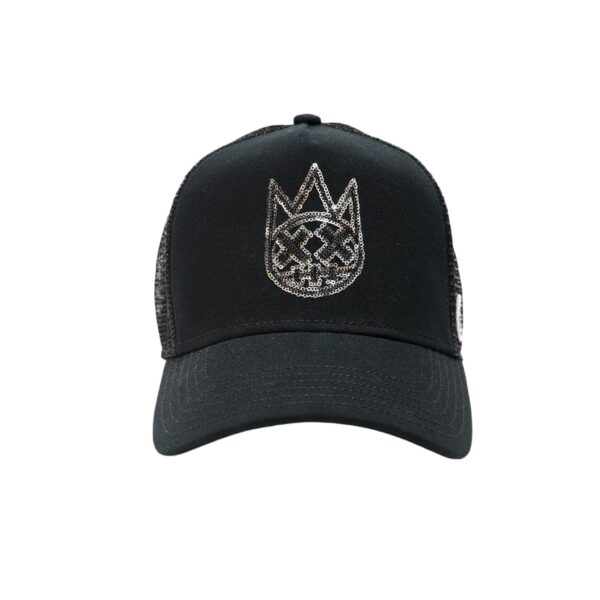 CULT OF INDIVIDUALITY SEQUINS TRUCKER HAT IN BLACK