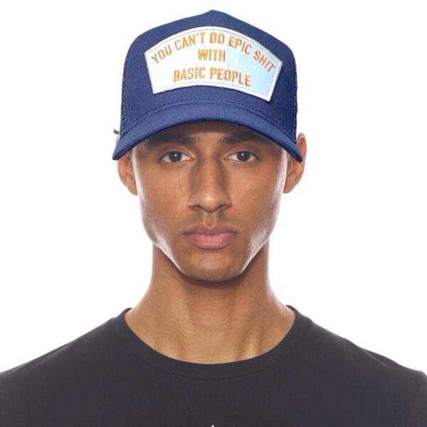 CULT OF INDIVIDUALITY EPIC MESH BACK TRUCKER CURVED VISOR IN NAVY