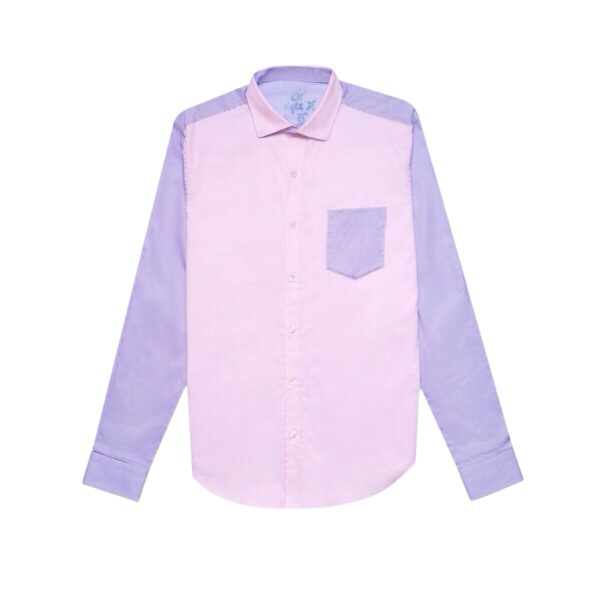 EIGHT X PINK + BLUE STRIPED BUTTON DOWN SHIRT