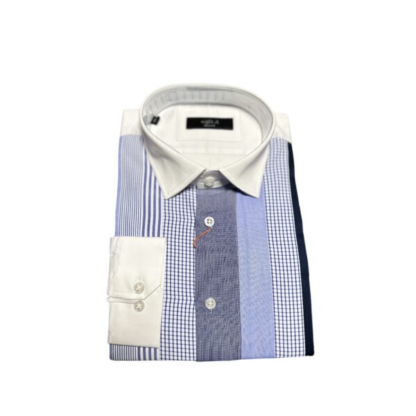 EIGHT X SHIRTS WHITE BLUE SQUARE