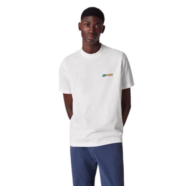 PAUL SMITH TILT LOGO TSHIRT WHITE/GREEN/NAVY - Image 2