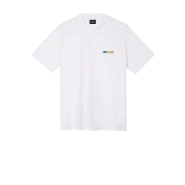 PAUL SMITH TILT LOGO TSHIRT WHITE/GREEN/NAVY