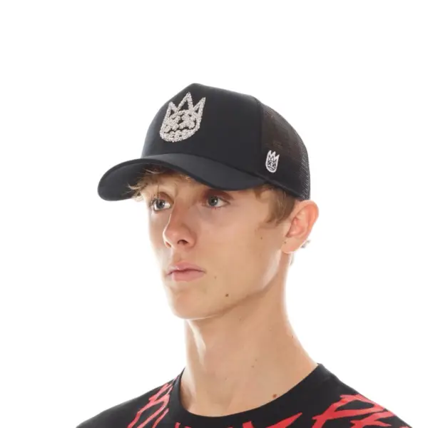 CULT INDIVIDUALITY CLEAN CRSYTAL LOGO MESH BACK TRUCKER CURVED VISO