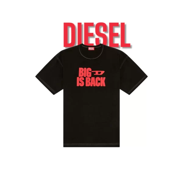 DIESEL BIG D TSHIRT BLACK / WHITE - Imagen 3