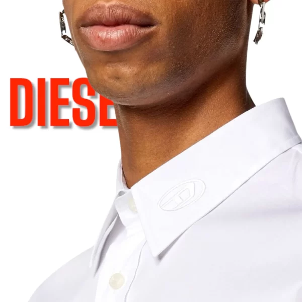 DIESEL D COLLAR SLIM FIT WHITE / BLACK - Imagen 4