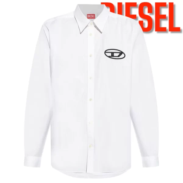 DIESEL D OVAL BOXIT FIT SHIRTS WHITE / BLACK - Imagen 4