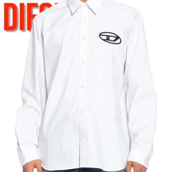 DIESEL D OVAL BOXIT FIT SHIRTS WHITE / BLACK - Imagen 2