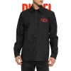 DIESEL D OVAL BOXIT FIT SHIRTS WHITE / BLACK
