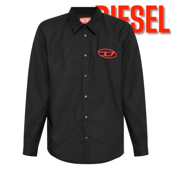 DIESEL D OVAL BOXIT FIT SHIRTS WHITE / BLACK - Imagen 3
