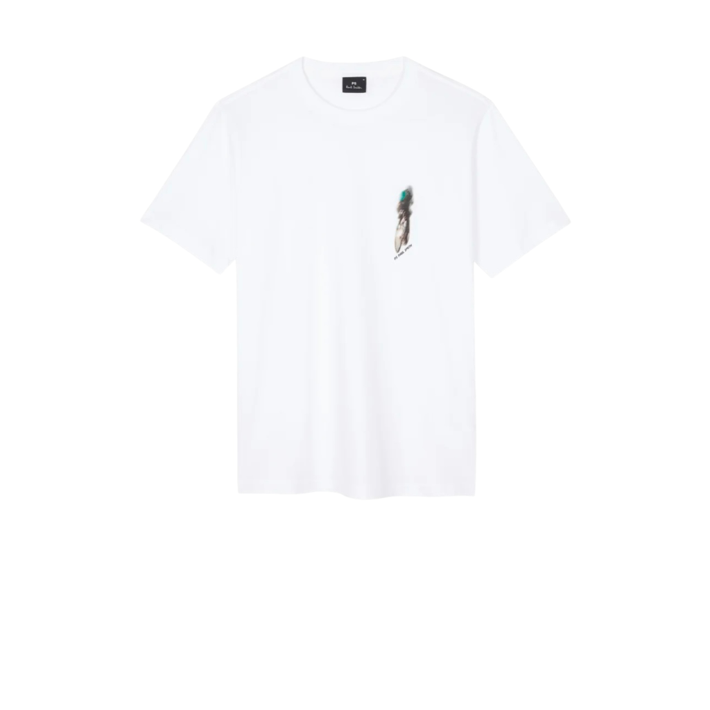 PAUL SMITH WHITE CYCLIST SILHOUETTE PRINT TSHIRT