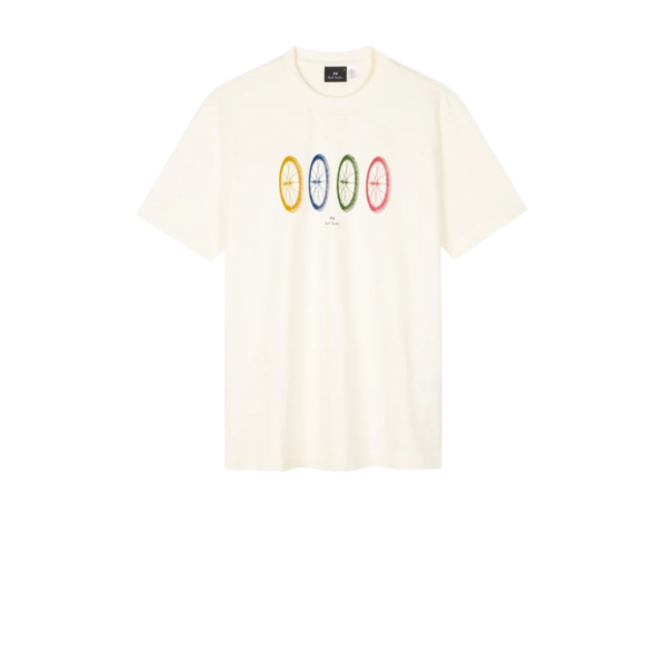 PAUL SMITH BIKE TYRES TSHIRT CREAM