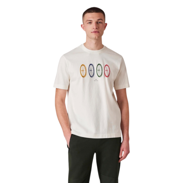 PAUL SMITH BIKE TYRES TSHIRT CREAM - Imagen 2