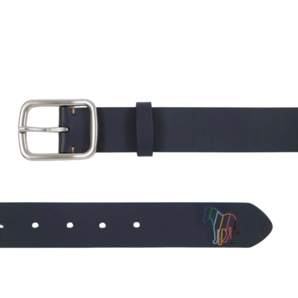 PAUL SMITH OUTLINE BELT ZEBRA NAVY