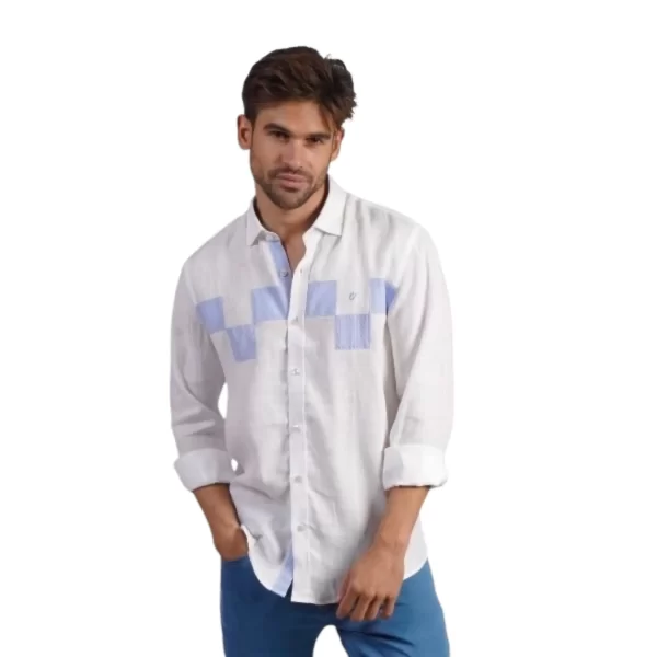 EIGHT X Minos Button Up Shirt - White/Blue