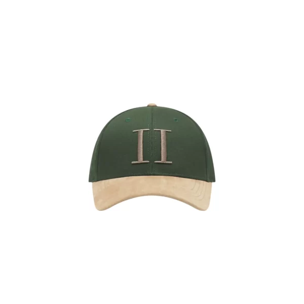 LES DEUX Baseball Cap Contrast Green Suede II