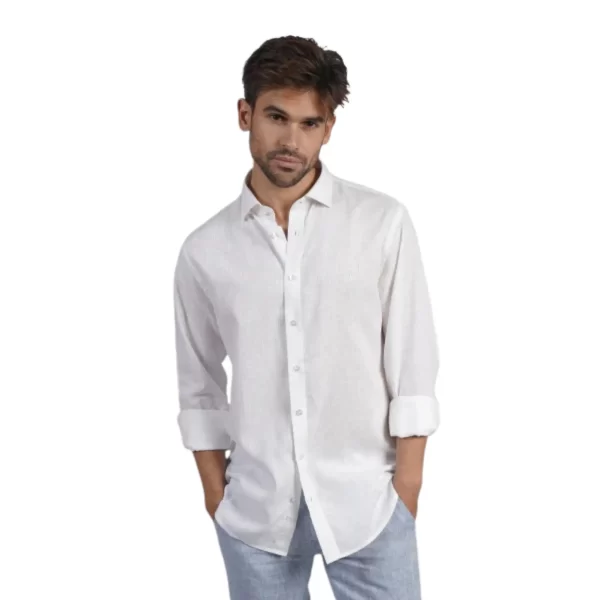 EIGHT X 100% Linen Button Long Sleeve Button Down Shirt