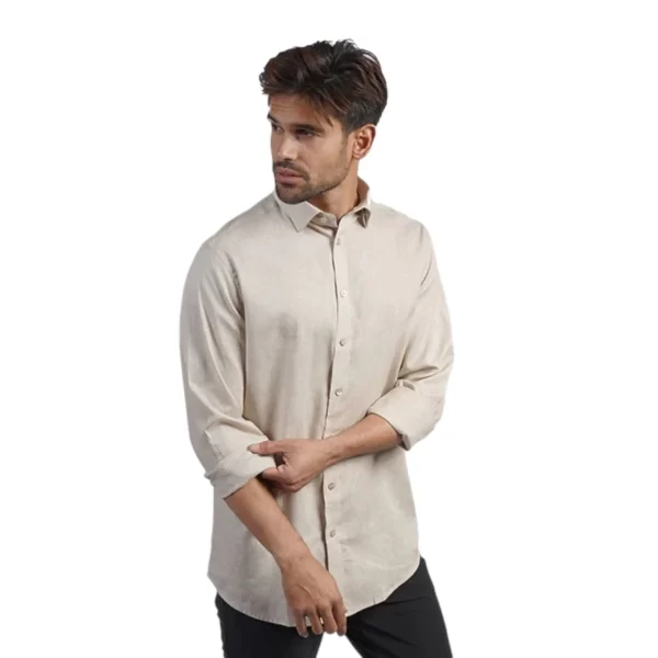 EIGHT X 100% Linen Button Long Sleeve Button Down Shirt - Imagen 7