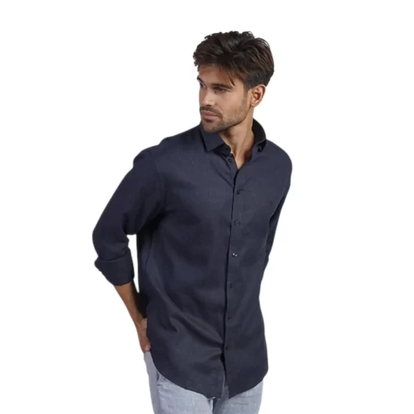 EIGHT X 100% Linen Button Long Sleeve Button Down Shirt - Imagen 4