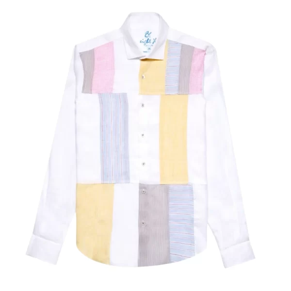 EIGHT X Patchwork Harmony Button Up Shirt - Imagen 2