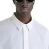 ANTONY MORATO 0 "MERIDA" REGULAR FIT COTTON POPLIN BLEND SHIRT WHITE / BLACK - Imagen 3