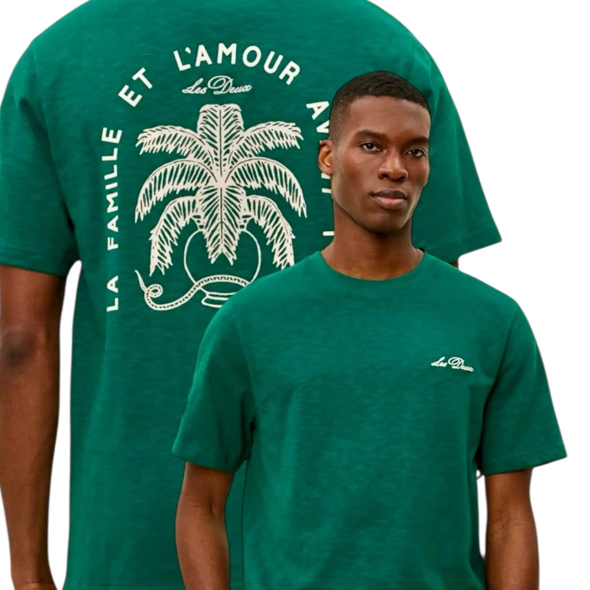 LES DEUX DIAZ TSHIRT VINTAGE GREEEN WHITE BLACK