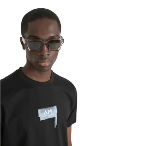 ANTONY MORATO REGULAR FIT T-SHIRT WITH LOGO WHITE / BLACK /LIGHT BLUE
