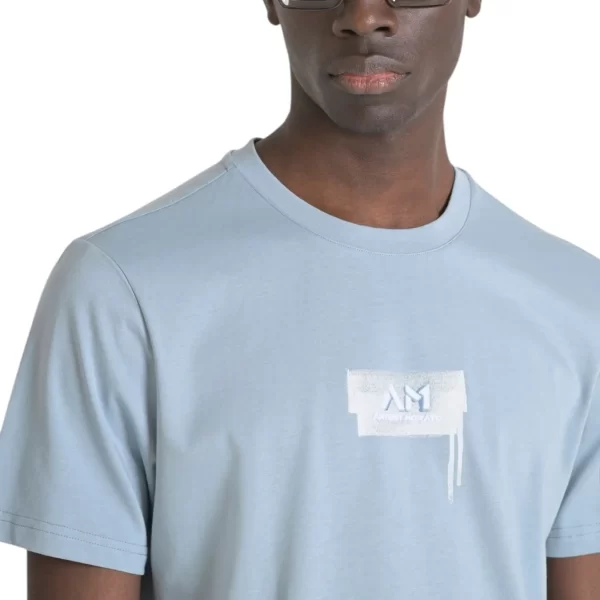 ANTONY MORATO REGULAR FIT T-SHIRT WITH LOGO WHITE / BLACK /LIGHT BLUE - Imagen 6