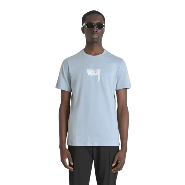 ANTONY MORATO REGULAR FIT T-SHIRT WITH LOGO WHITE / BLACK /LIGHT BLUE - Imagen 5