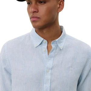 LES DEUX KONRAD LINE SHIRTS LIGHT BLUE