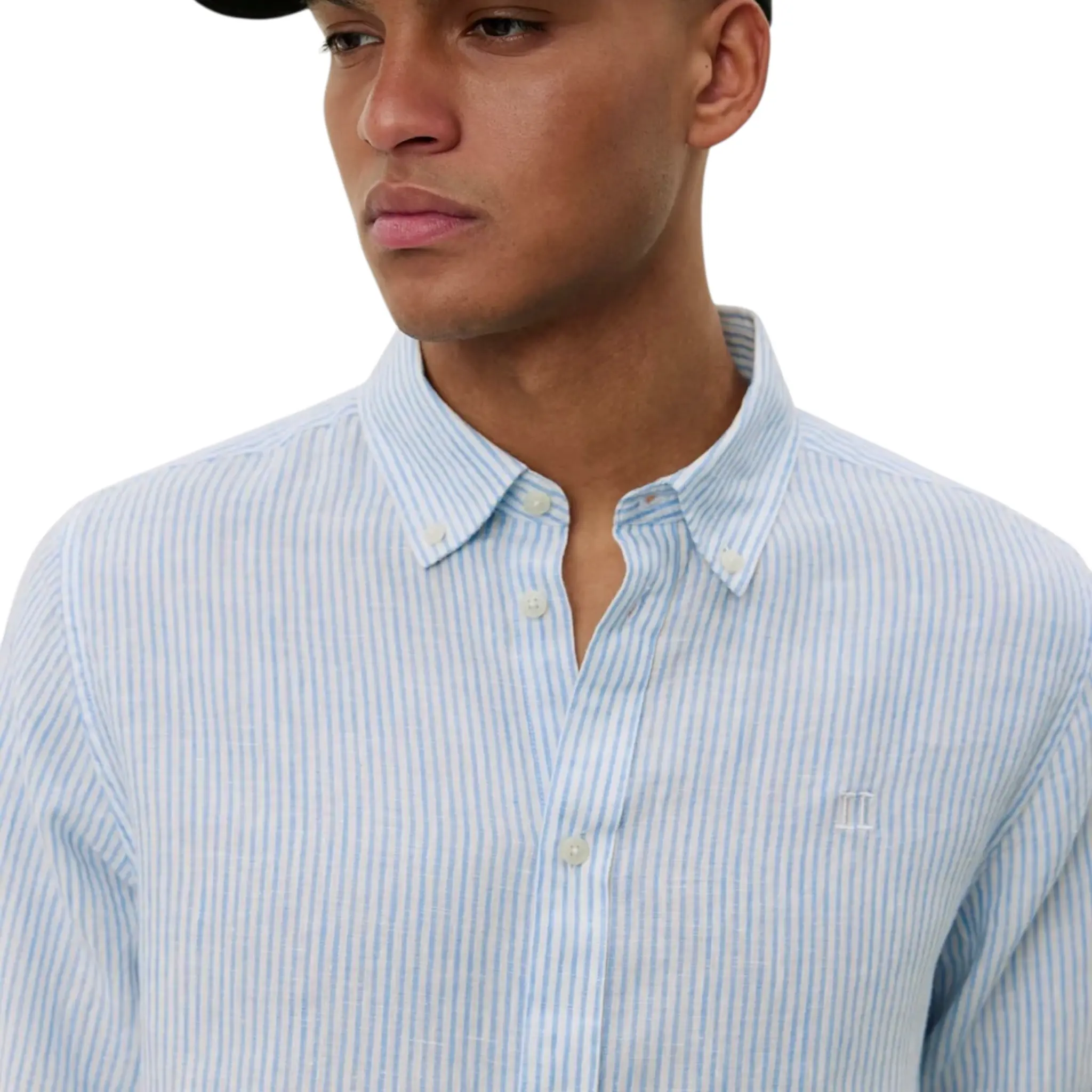 LES DEUX KONRAD LINE SHIRTS LIGHT BLUE