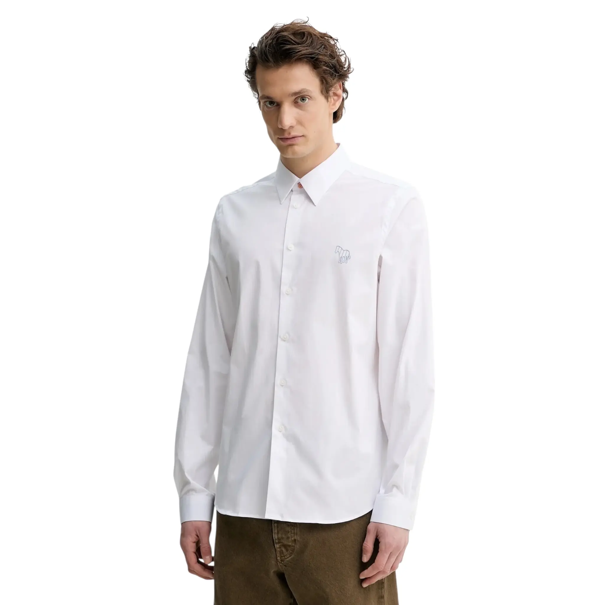 PAUL SMITH SHIRTS WHITE RUBBER LOGO