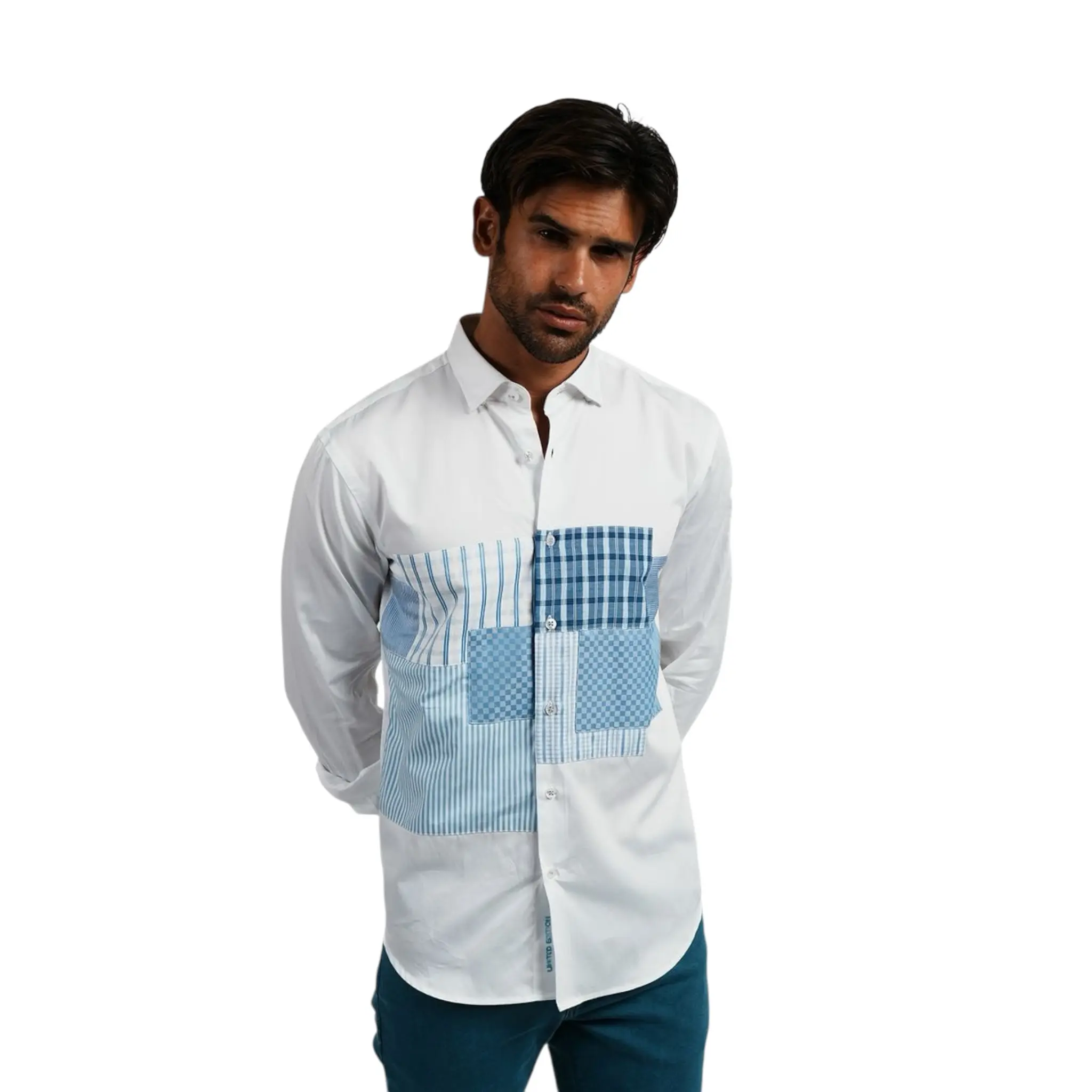 EIGHT X Plaid Fusion Long Sleeve Button Up Shirt