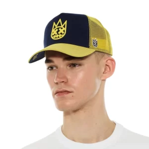 Cult's Logo Mesh Back Trucker Hat "Shimuchan" in Midnight Blue