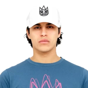 CULT OF INDIVIDUALITY White Trucker Hat – Mesh Back, Curved Visor Cap