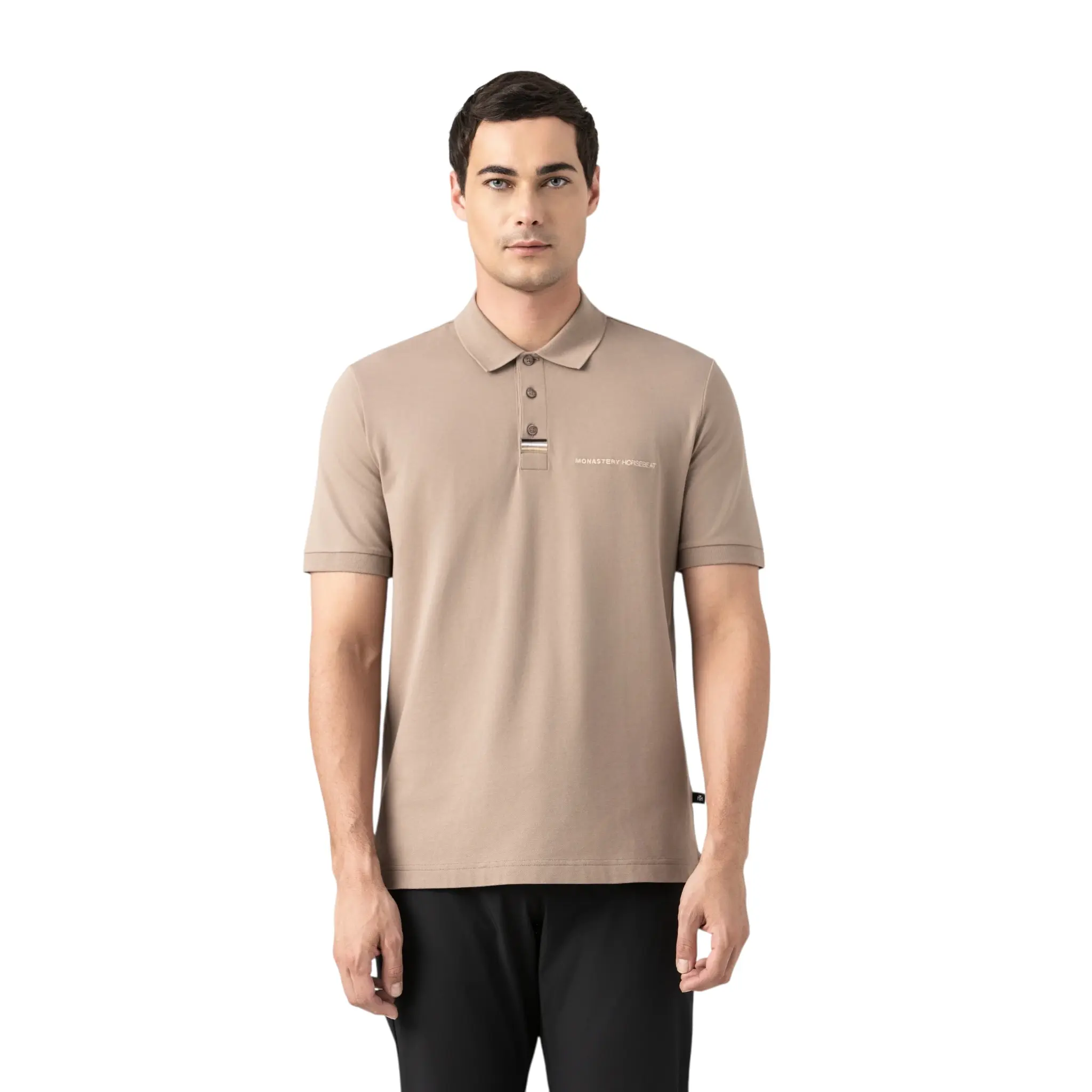 MONASTERY AKHAL POLO MEN TAUPE GRAY