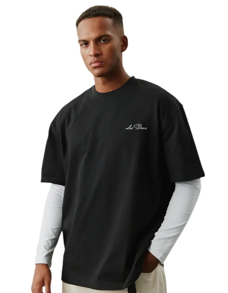 LES DEUX CREW TSHIRT WHITE / BLACK