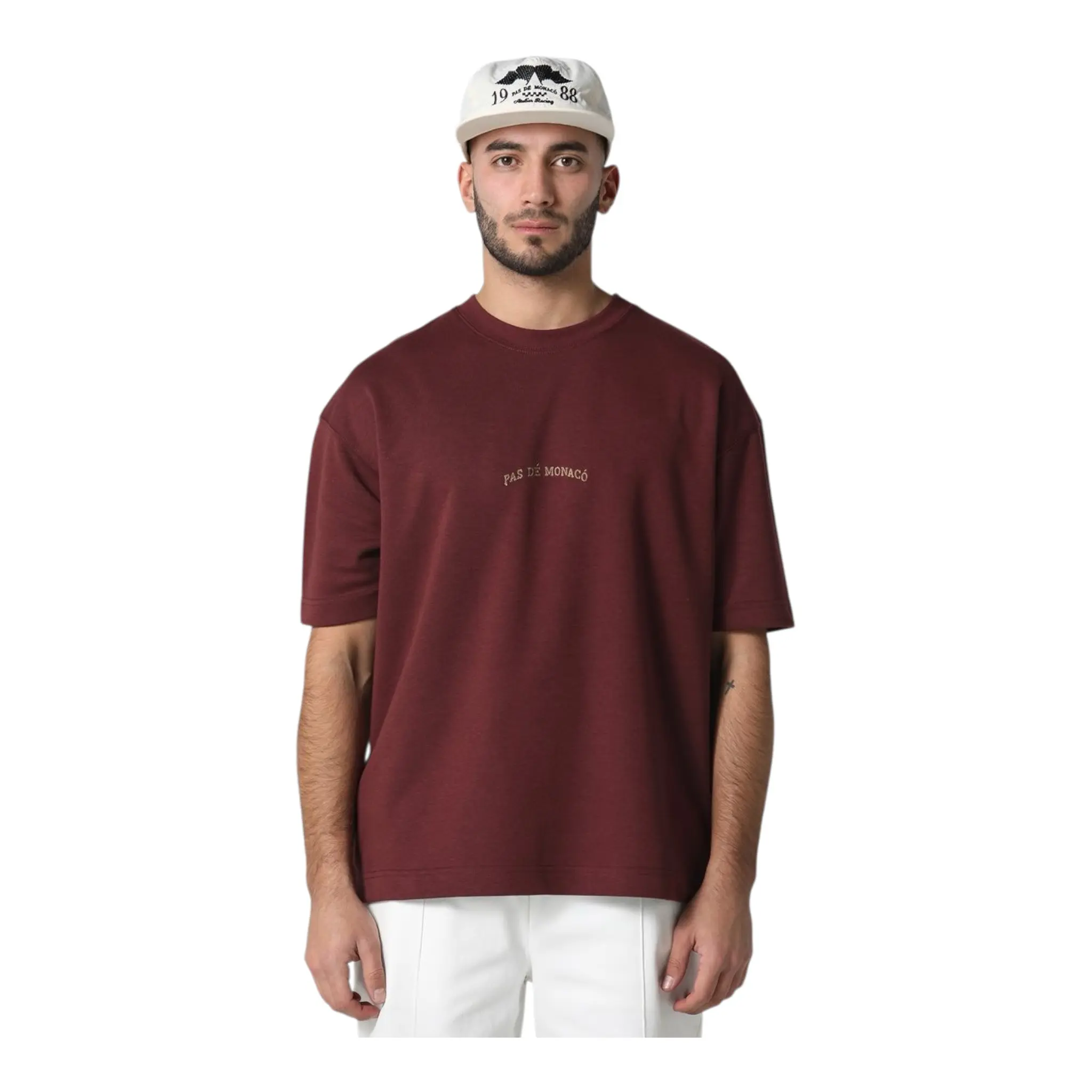 PAS D MONACO Broderie Maroon T-Shirt