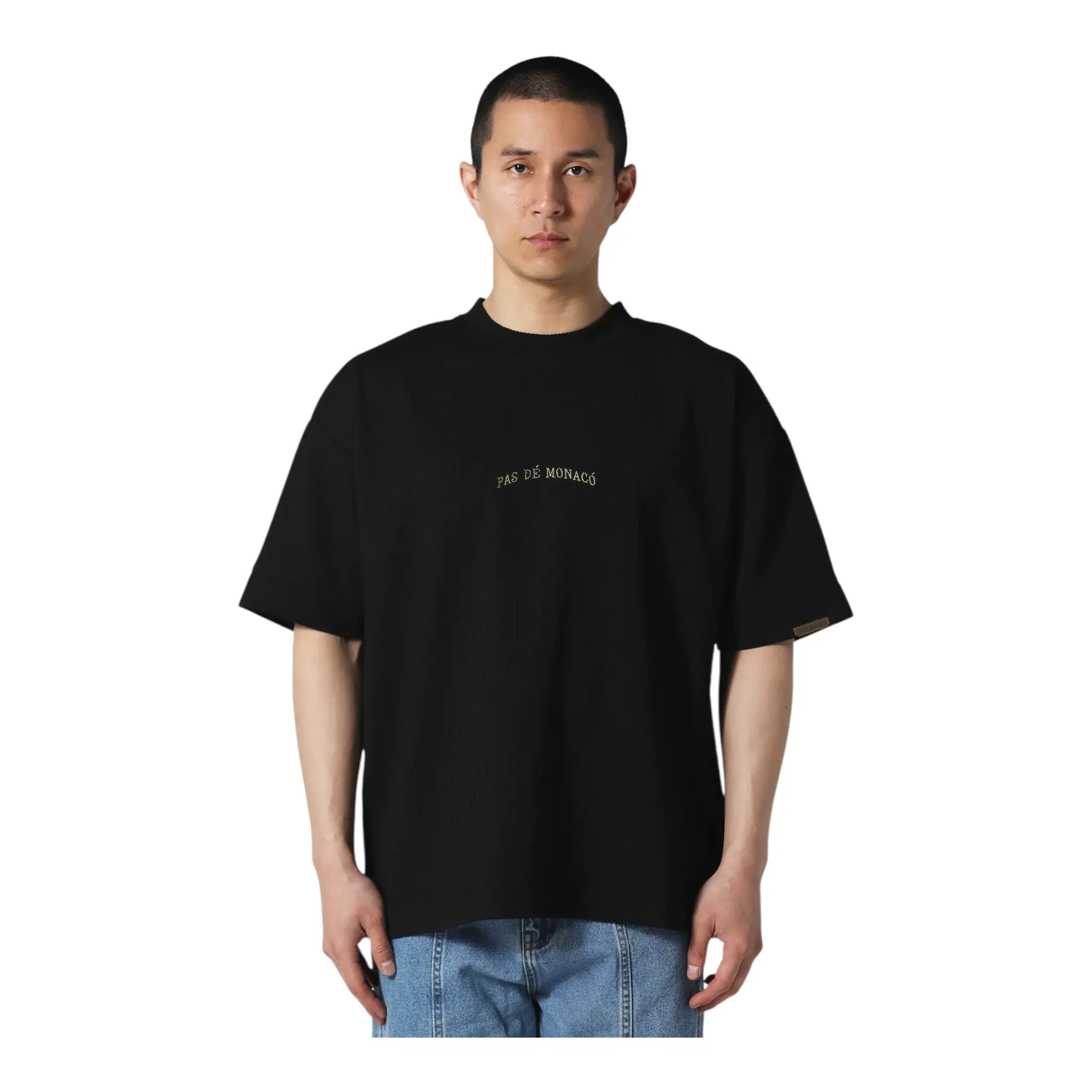 PAS D MONACO Waffle V1 Black T-Shirt