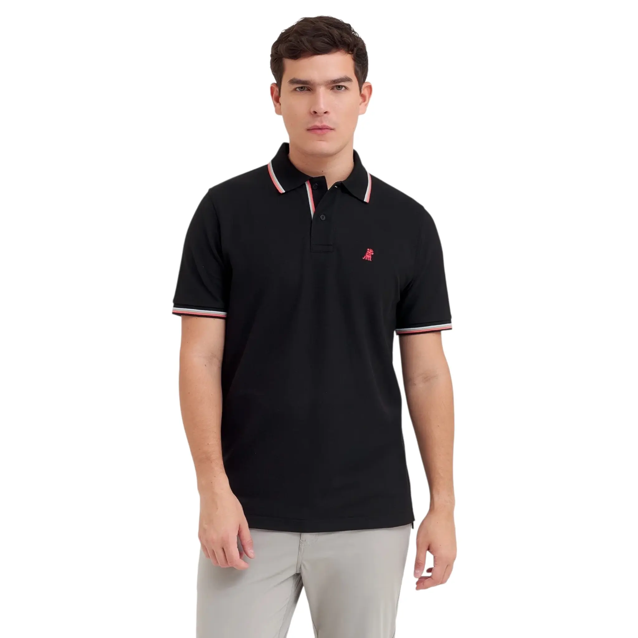 JAMES BARK Men's Multi Striped Polo Shirt