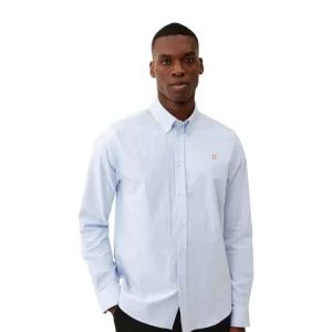 LES DEUX Konrad Contrast Oxford Shirt BLUE