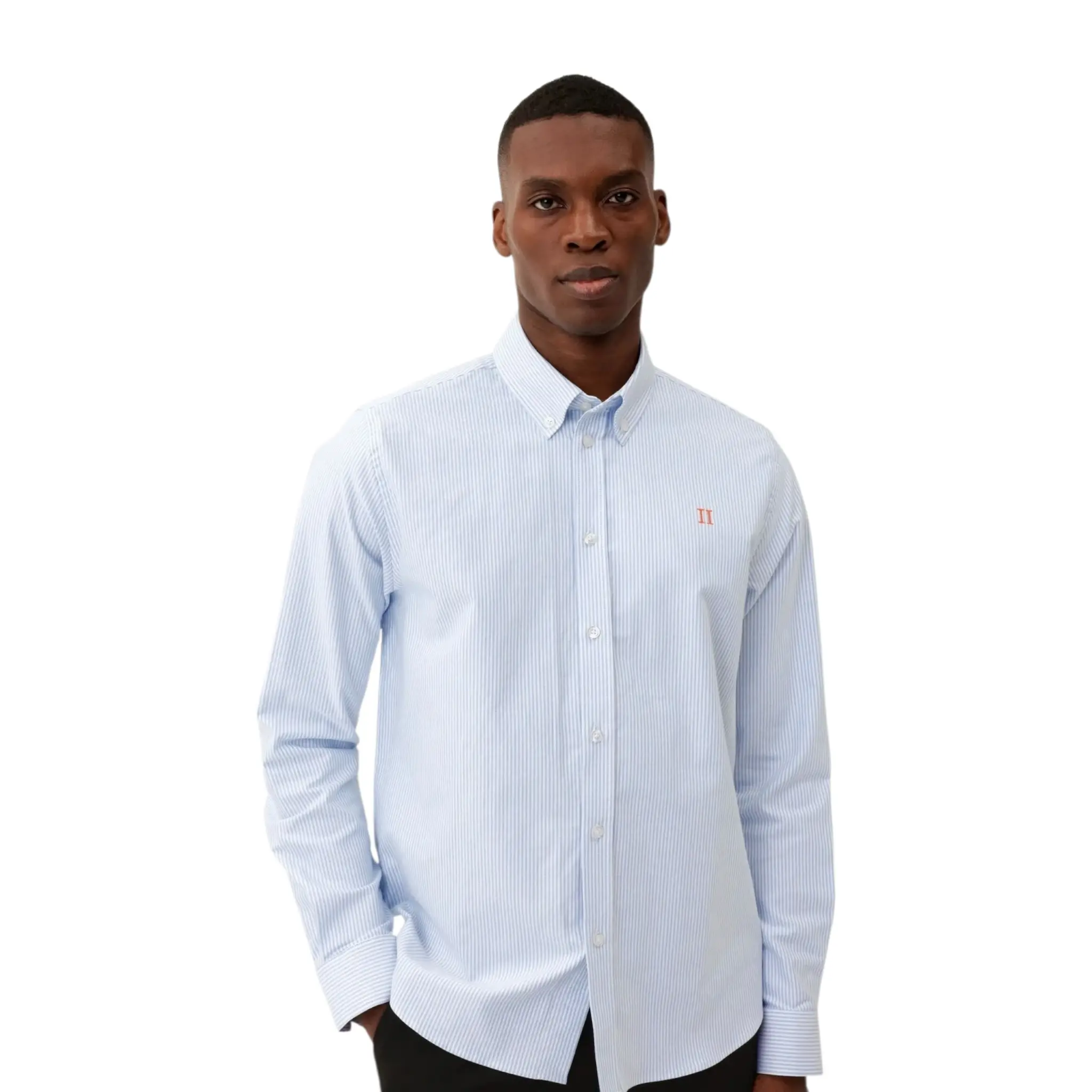 LES DEUX Konrad Contrast Oxford Shirt BLUE