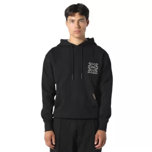 PAS D MONACO Sudadera con capucha negra de prestigio