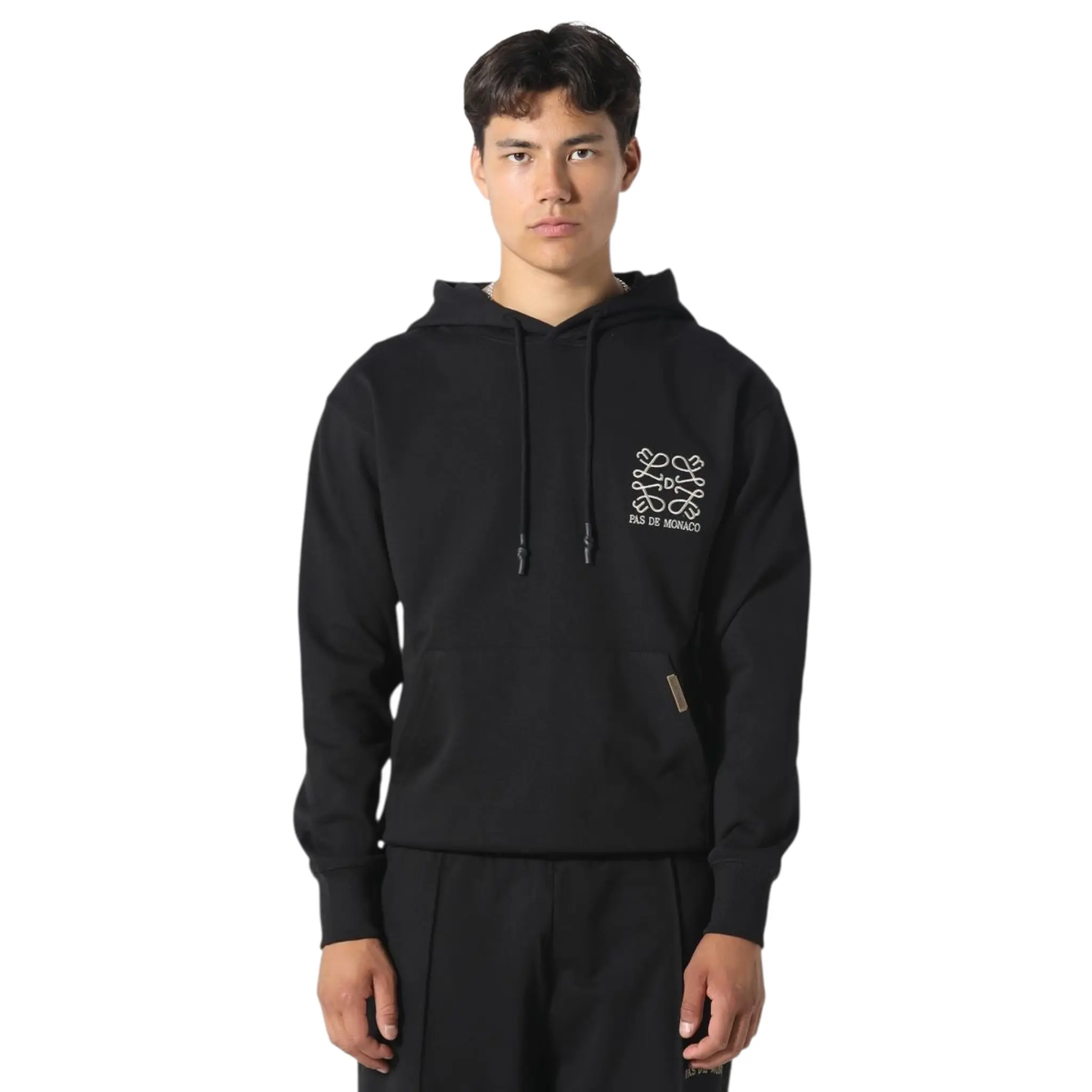 PAS D MONACO Sudadera con capucha negra de prestigio