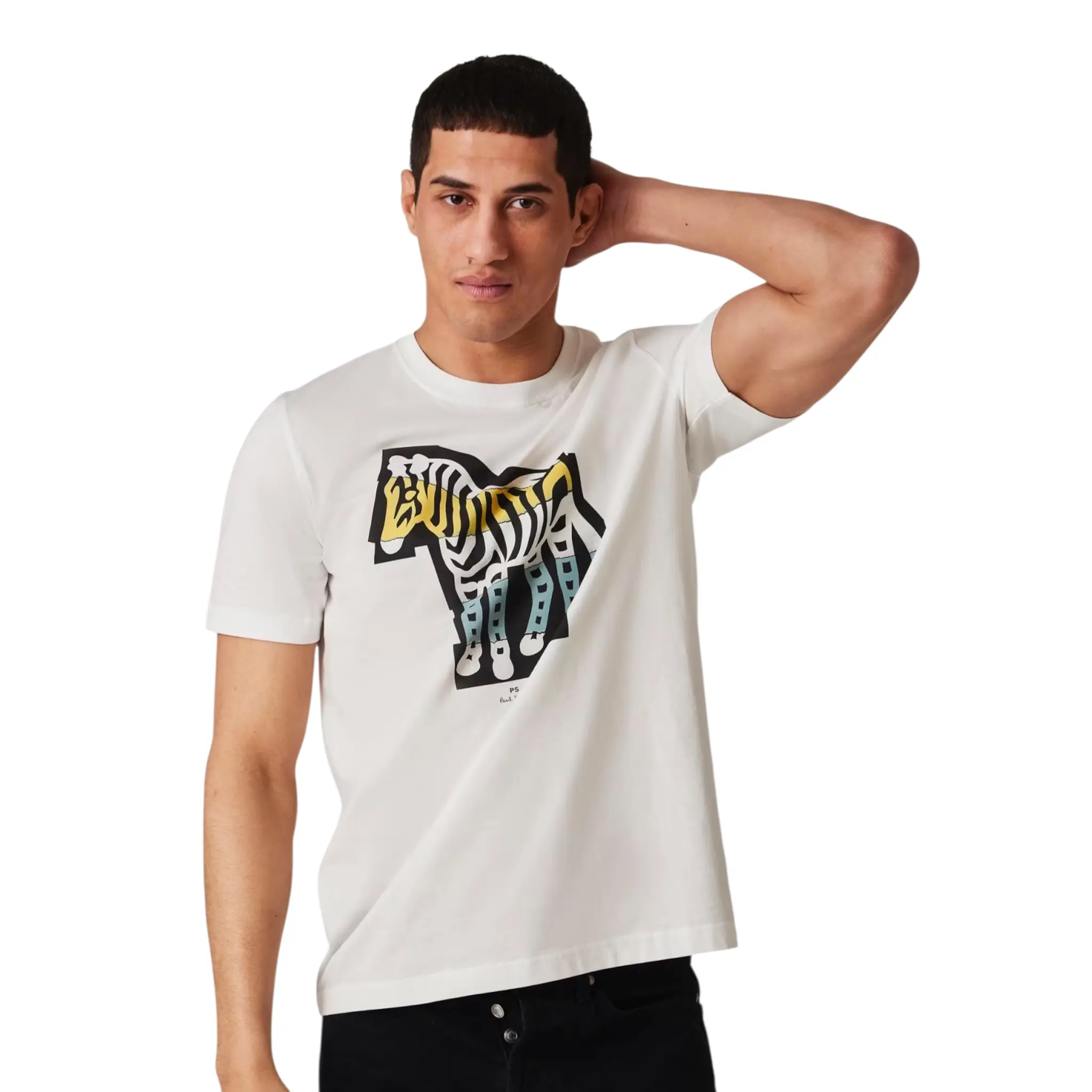 PAUL SMITH MENS RE  FIT T SHIRT CUT O UT ZEBRA