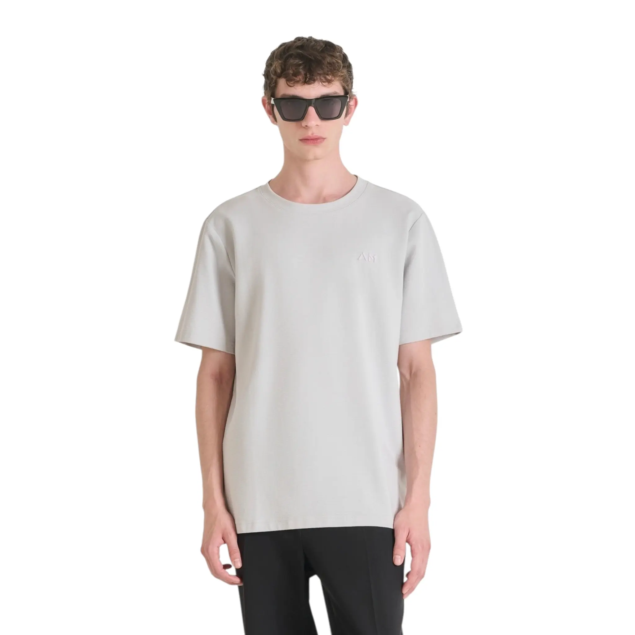 ANTONY MORATO RELAXED FIT COTTON BLEND T-SHIRT WITH EMBROIDERED LOGO