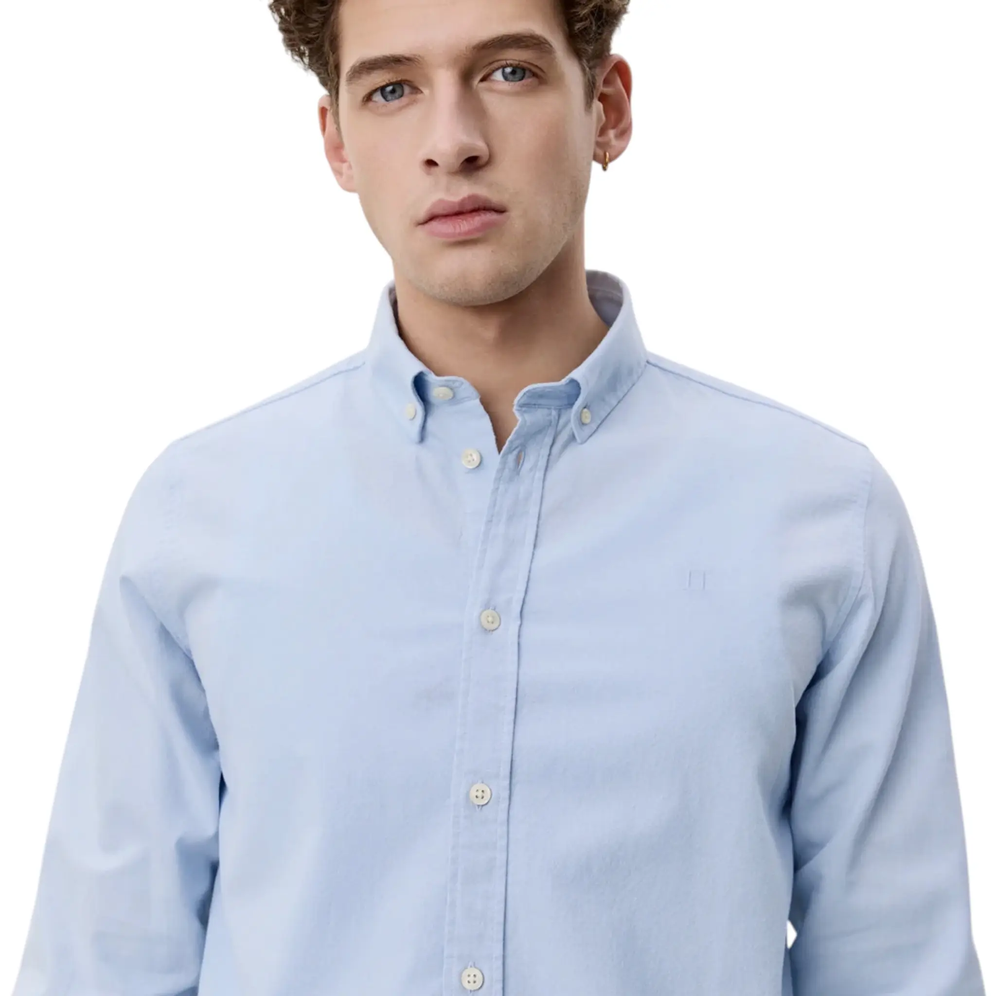 LES DEUX Cotton-Linen Shirt WHITE / BLUE