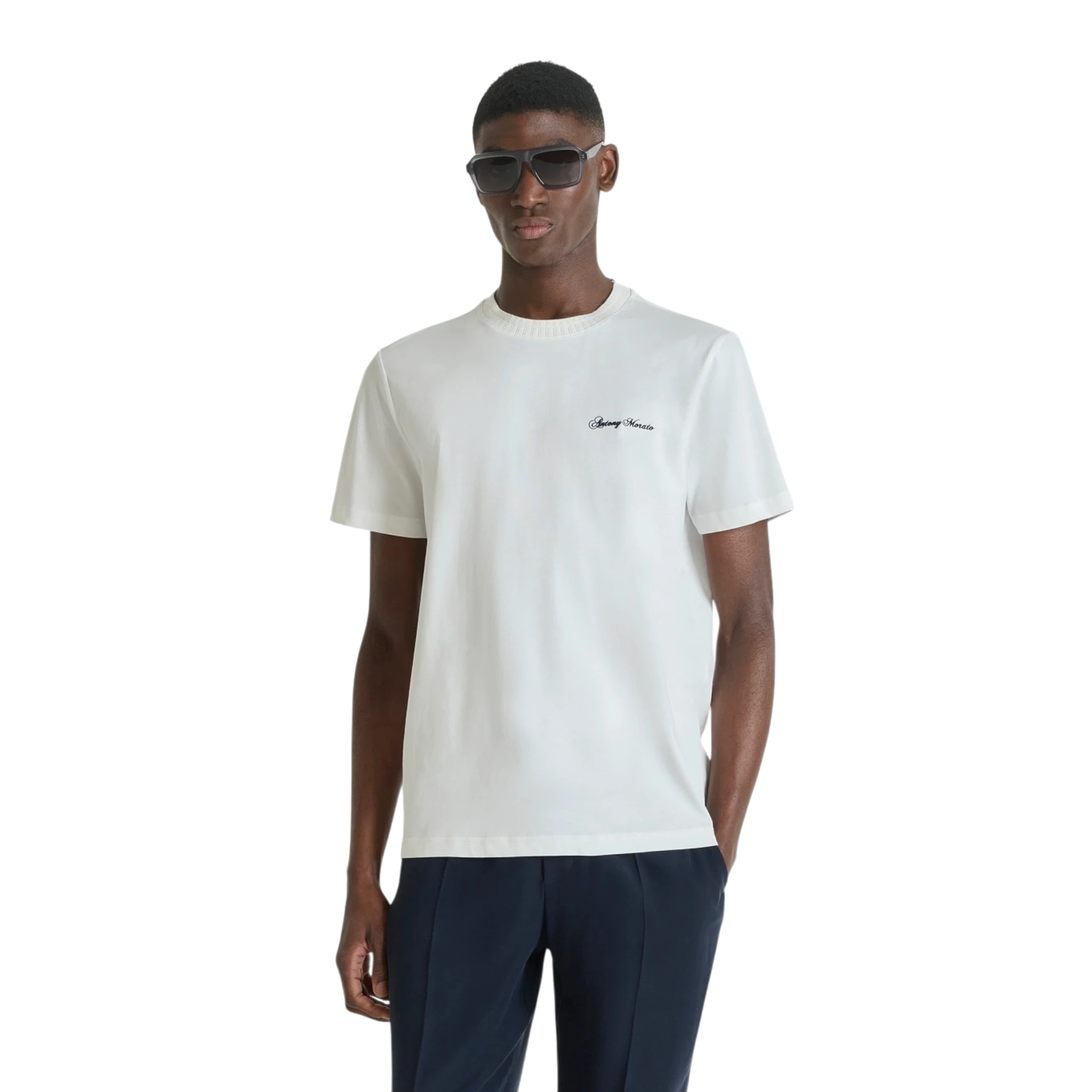 ANTONY MORATO CAMISETA DE CUELLO REDONDO REGULAR FIT DE SUAVE TEJIDO DE PUNTO DE ALGODÓN